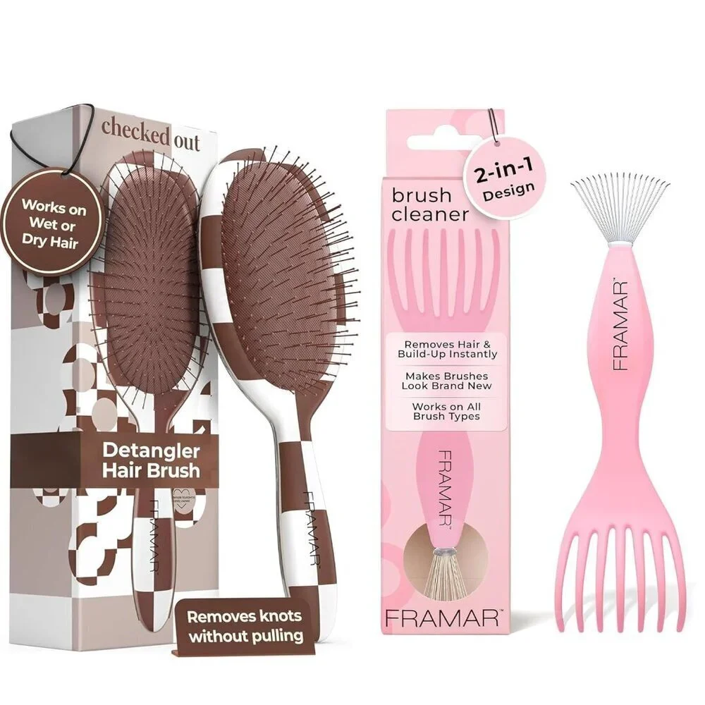 Hair Brush Detangler – Wet Hair Brushes For Women - Premium Hair Brush Cleaner T